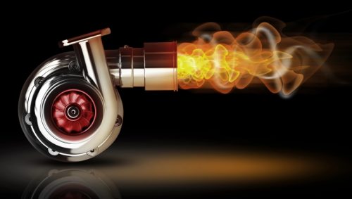 Bild eines Turbos mit Flammen